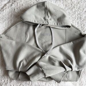 Gymshark Embroidered Cement Grey Heavyweight Sweater